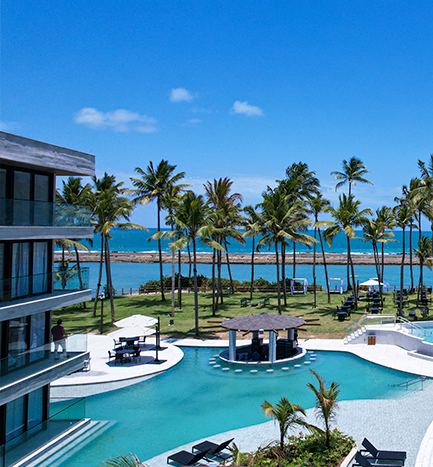 Piscina com vista para o mar em resort GAV, Porto de Galinhas